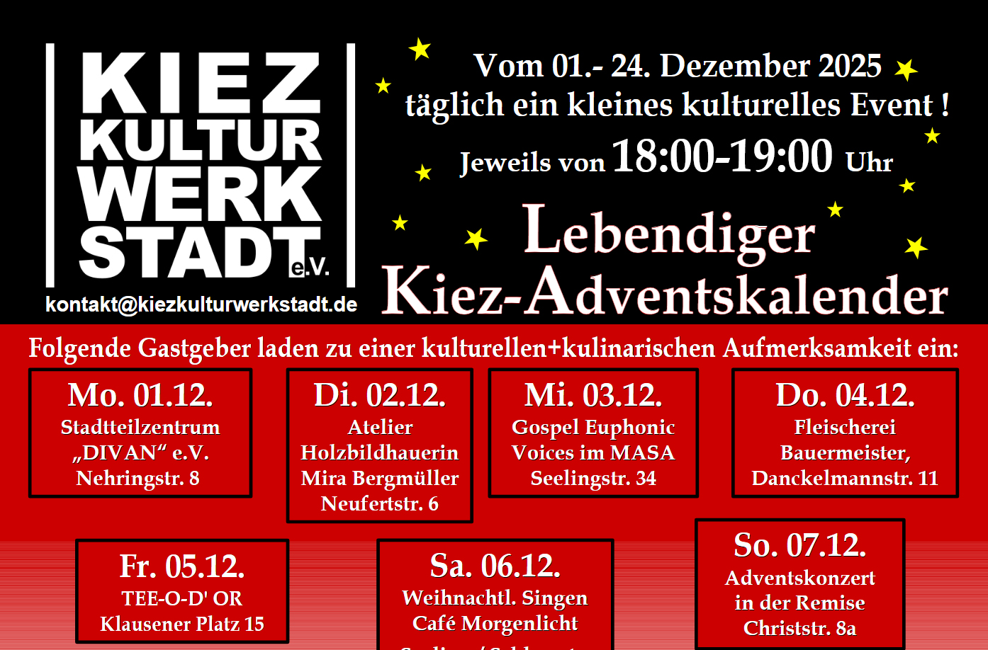 Der lebendige Adventskalender im Klausenerplatz-Kiez